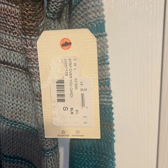 Billabong stripes over you open long sleeve striped cardigan size small NWT - Picture 5 of 11